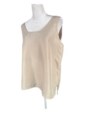 Vintage Compagnie Internationale Express L 100% Silk Tank Top Beige Quiet Luxury